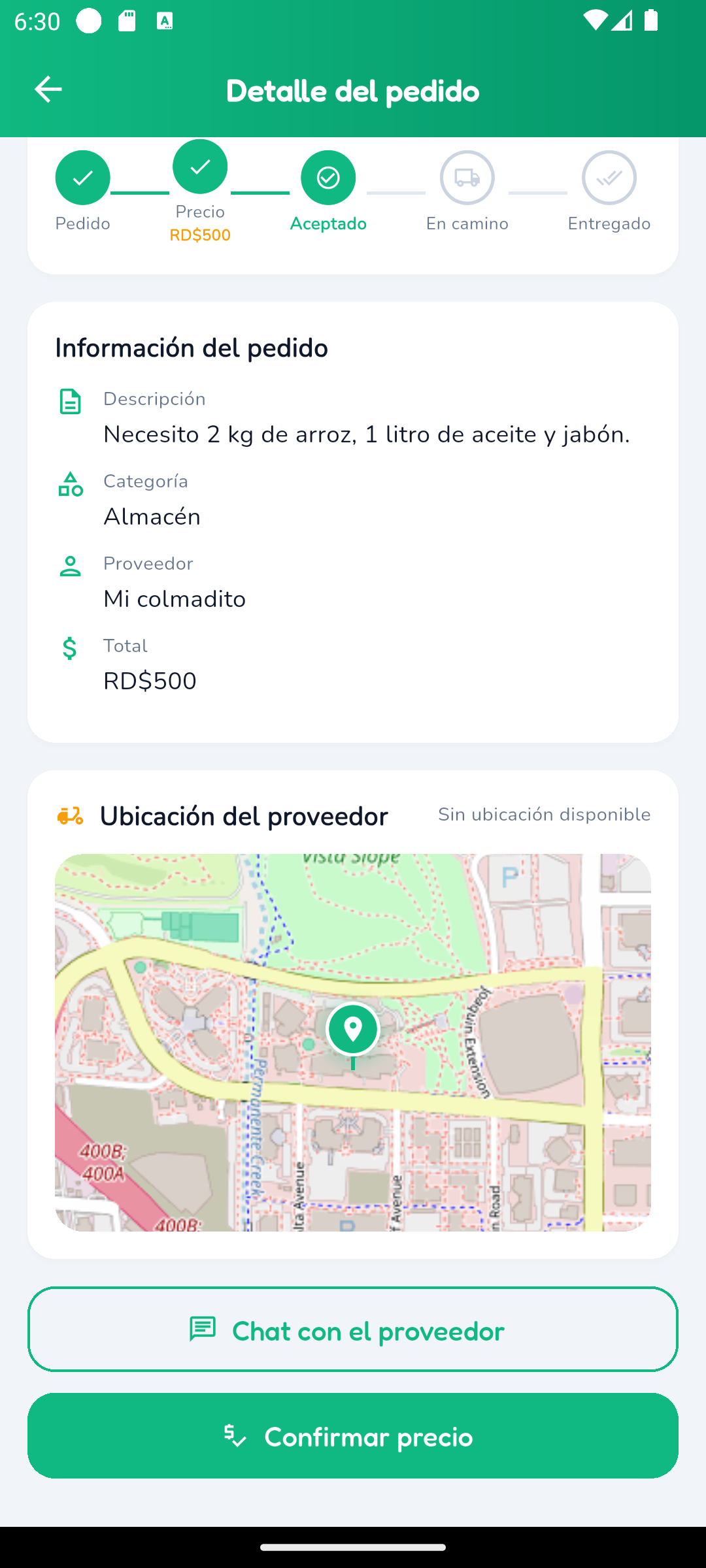 Detalle de pedido